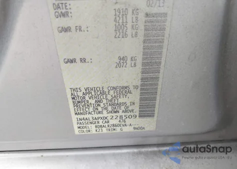 2013 Nissan Altima 2.5/S/Sv/Sl from USA, damaged, VIN 1N4AL3APXDC228509